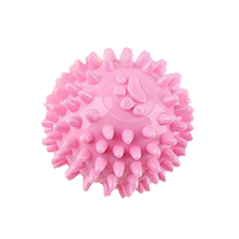 Dog Chew Toys for Cleaning Teeth Pink Soft Rubber Bone Funny Ball Interactive Donut Treat Set for Small Medium Dogs Pet Gifts