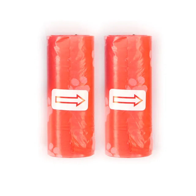 5-15 Roll Pet Poop Bags Disposable Dog Waste Collector Garbage Puppy with Paw Prints Pooper Bag Small Rolls Outdoor Clean