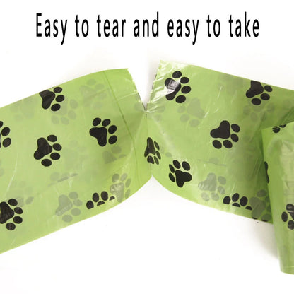 5-15 Roll Pet Poop Bags Disposable Dog Waste Collector Garbage Puppy with Paw Prints Pooper Bag Small Rolls Outdoor Clean