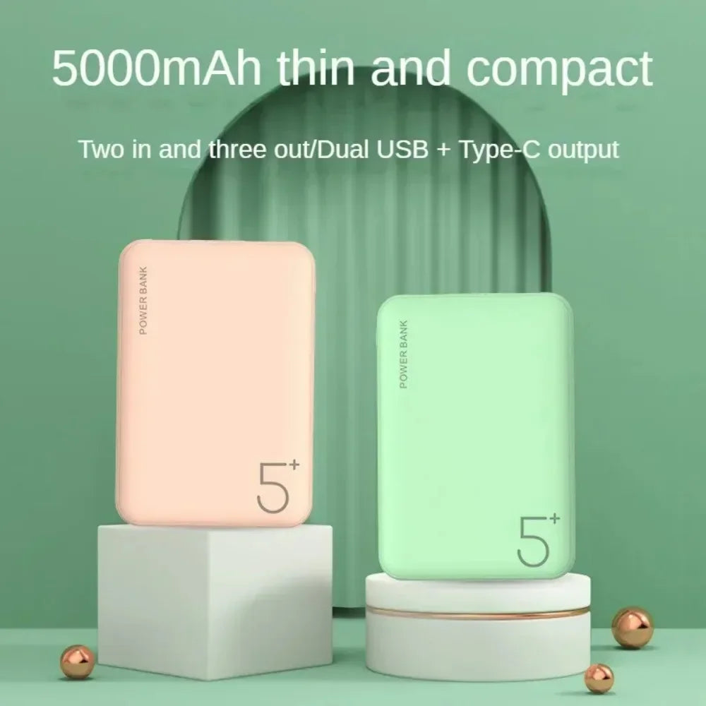 Power Bank 5000 MAH Mini Powerbank Portable 2.1A Fast Charger Powerbank External Battery Charger for Smart Mobile Phone