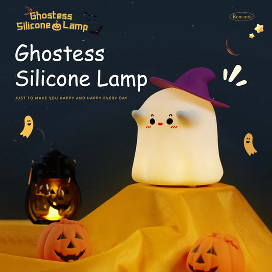 Halloween Led Night Light Silicone Table Lamp Mushroom Pumpkin Ghost Cute Cartoon Kid Birthday Gifts Nursery Bedroom Nightlight