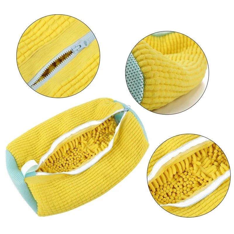 Wash Bag Padded Net Laundry Shoes Protector Fluffy Fibers Polyester Washing Shoes Machine Friendly Laundry Bag Drying Bags