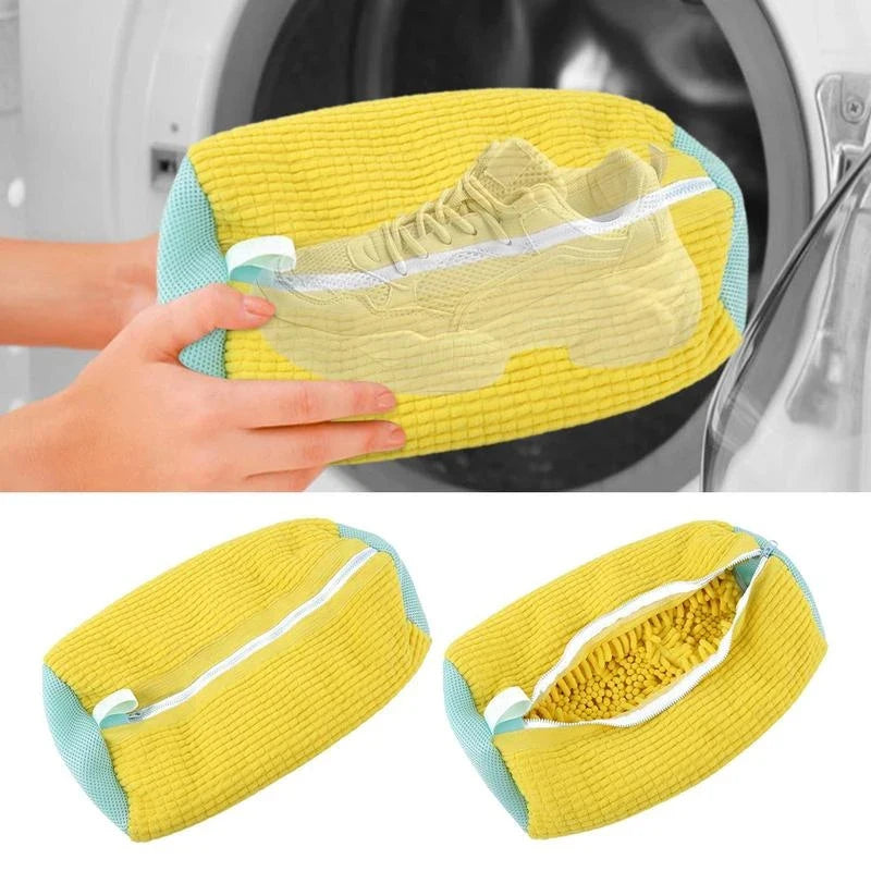 Wash Bag Padded Net Laundry Shoes Protector Fluffy Fibers Polyester Washing Shoes Machine Friendly Laundry Bag Drying Bags