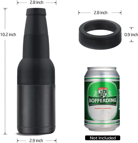 3 in 1 Stainless Steel Beer Drink Can Bottle Holder with Cola Opener Double Wall Vacuum Insulated Bottle for Beer Can Cooler Bar