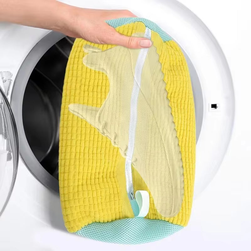 Wash Bag Padded Net Laundry Shoes Protector Fluffy Fibers Polyester Washing Shoes Machine Friendly Laundry Bag Drying Bags