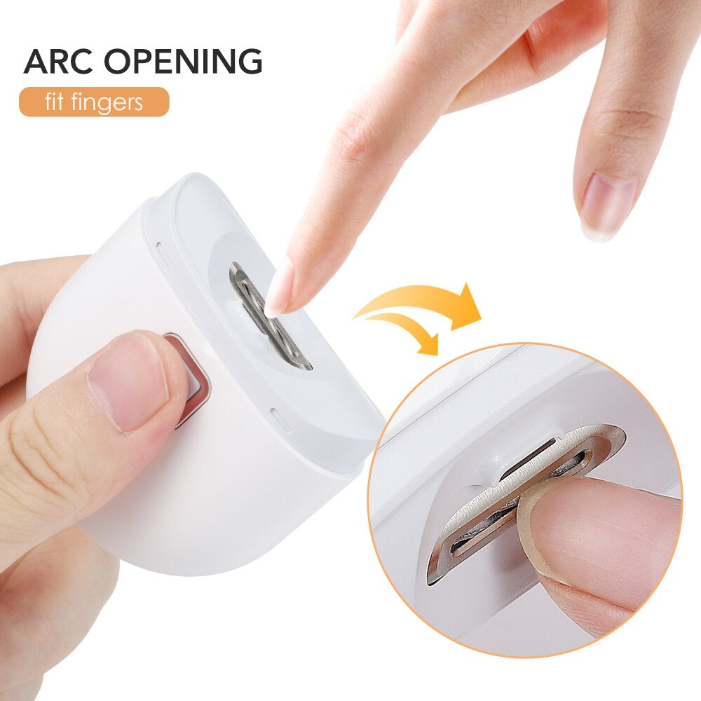 Electric Automatic Nail Clippers with Light Trimmer Nail Cutter Manicure for Baby Adult Care Scissors Body Tools USB Charging